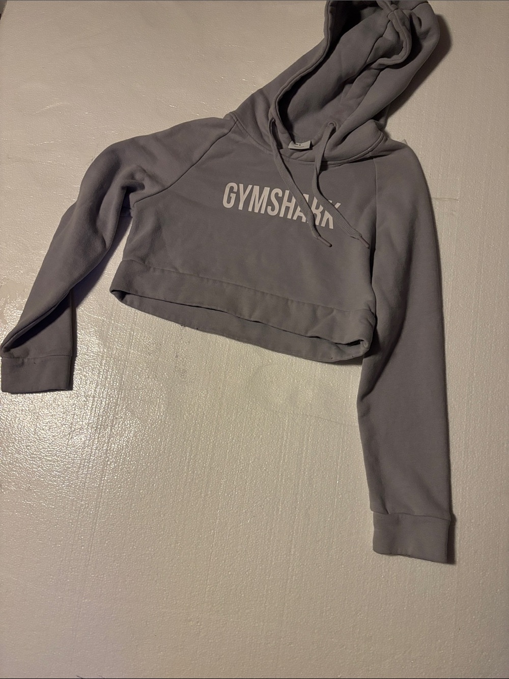 Gymshark Cropped Hoodie in Gray with White Logo